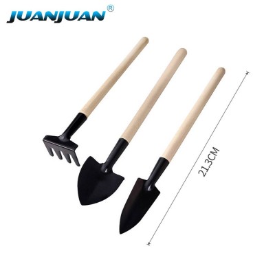 3pcs/set Mini Gardening Tools Balcony Potted Planting Flower Digging Suits Home Wooden Handle Garden Tools With Shovel Rake